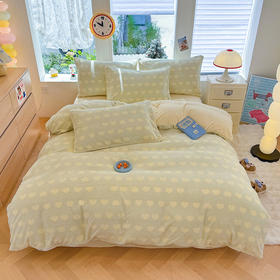 【多样屋专柜】雅鹿 爱心蝴蝶结/花汐/小熊心旅/星彩梦印花牛奶绒四件套200*230cm