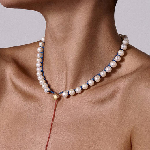 订购10周到｜CHRISTIANA KAFA-ocean-海洋蓝色 白色淡水珍珠 项链［希腊设计师］ 商品图0