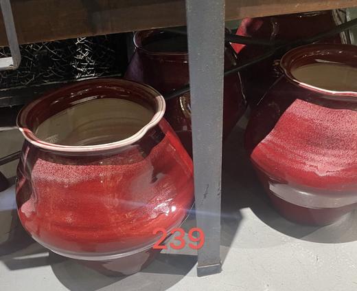 景德镇手工花盆红色 商品图0