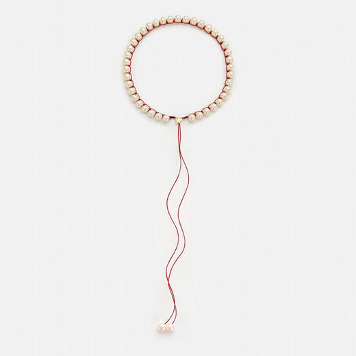 订购10周到｜CHRISTIANA KAFA-heartbeat-深红线 星星 白色淡水珍珠 项链［希腊设计师］ 商品图2
