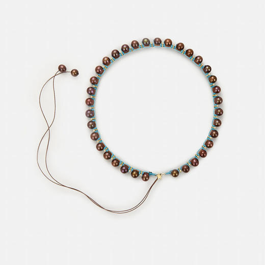 订购10周到｜CHRISTIANA KAFA-root- 蓝线 星星 棕色淡水珍珠 项链［希腊设计师］ 商品图1