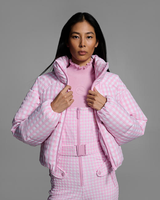 Cordova - Cortina Jacket - Peony Gingham - 女装 - 滑雪夹克 - 粉色格子 商品图6