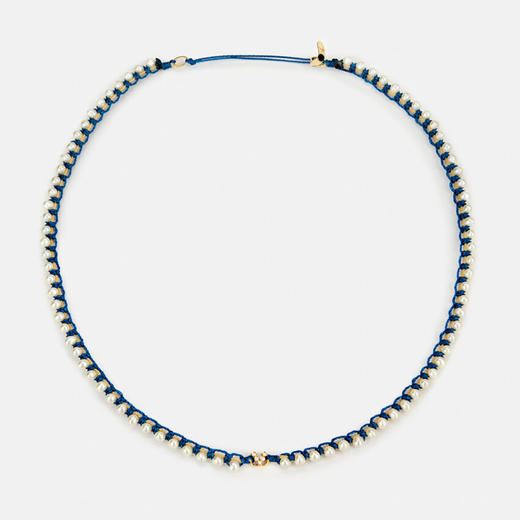 订购10周到｜CHRISTIANA KAFA-mount v-海蓝色线 钻石 白色淡水珍珠 项链［希腊设计师］ 商品图1