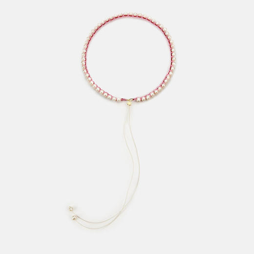 订购10周到｜CHRISTIANA KAFA-pulse-粉线 星星 白色淡水珍珠 项链［希腊设计师］ 商品图1