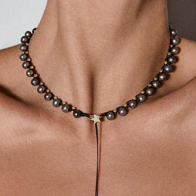 订购10周到｜CHRISTIANA KAFA-Lunar Orbit-深灰色淡水珍珠 项链［希腊设计师］