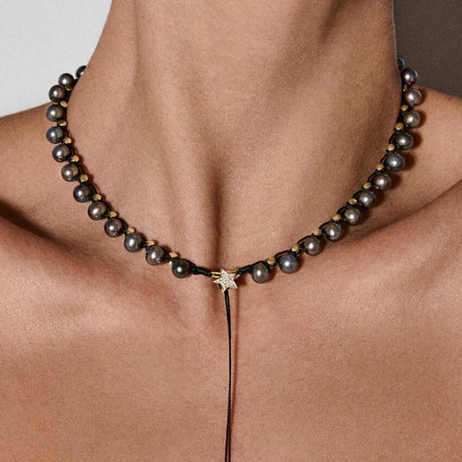 订购10周到｜CHRISTIANA KAFA-Lunar Orbit-深灰色淡水珍珠 项链［希腊设计师］ 商品图0