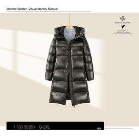 MartineWester女款帝人超薄面料连帽长款鹅绒服11383829