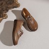 【牛皮革】西村名物2026年春季新款小坡跟舒适百搭系带深口单鞋乐福鞋X26AM17571 商品缩略图3