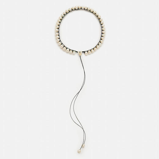 订购10周到｜CHRISTIANA KAFA-stardust-黑线 星星 白色淡水珍珠 项链［希腊设计师］ 商品图2