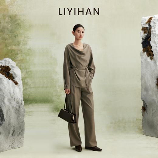 LIYIHAN 2026年春新款通勤衬衫女绿色宽松长袖上衣套装小众设计感 商品图1