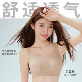 皇家丽美2026新款大胸显小无痕内衣女薄款全包兔耳杯文胸收副乳调整型WW945-1