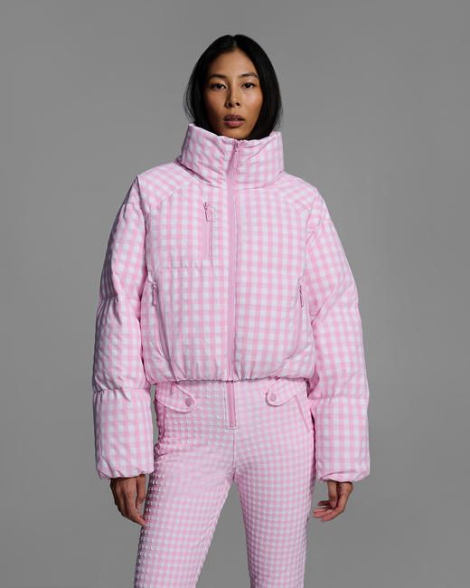 Cordova - Cortina Jacket - Peony Gingham - 女装 - 滑雪夹克 - 粉色格子 商品图2