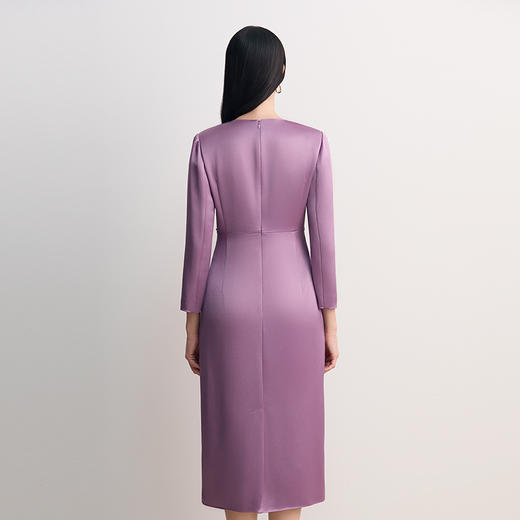 EITIE爱特爱端庄典雅水滴领礼服气质连衣裙2026春季新款8577206 商品图4