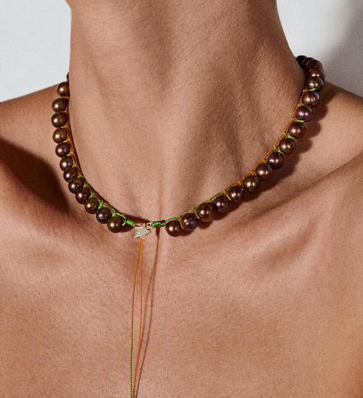 订购10周到｜CHRISTIANA KAFA-truth-绿色 星星 棕色淡水珍珠 项链［希腊设计师］ 商品图0