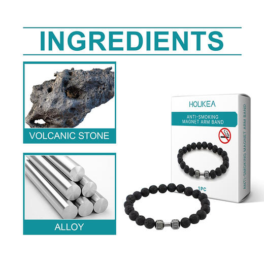 出口品质 火山石手链 男士手链 时尚饰品天然材质设计日常佩戴手链 商品图3