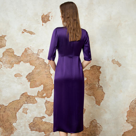 EITIE爱特爱优雅水滴镂空设计感连衣裙缎面礼服2026春季新款8577211 商品图4