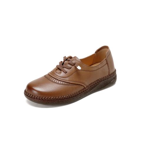 【牛皮革】西村名物2026年春季新款小坡跟舒适百搭系带深口单鞋乐福鞋X26AM17571 商品图8