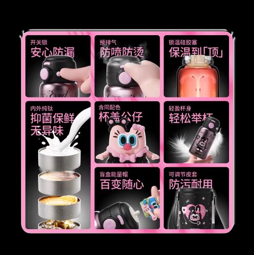 悠哈双饮纯钛保温杯500ml蓝色 商品图5