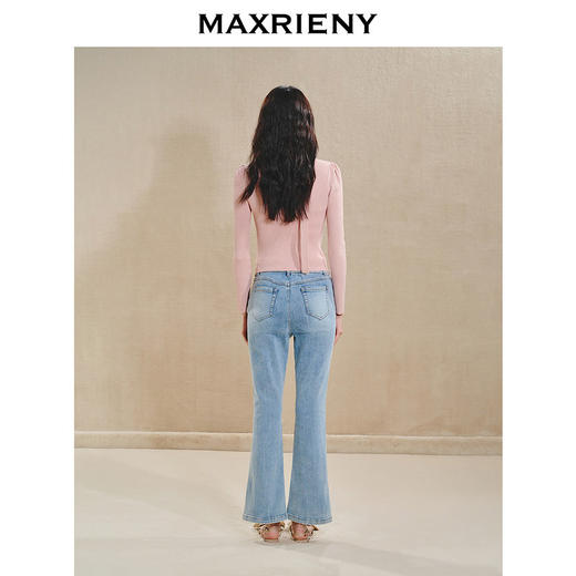 【商场同款】MAXRIENY优雅浪漫感套头针织秋立体玫瑰颈带毛衫V领(货号:MS85SW506) 商品图3