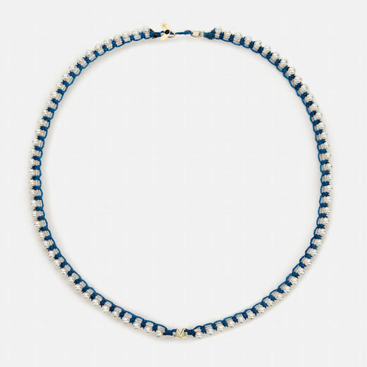 订购10周到｜CHRISTIANA KAFA-wonder-蓝线 钻石 白色淡水珍珠 项链［希腊设计师］ 商品图1