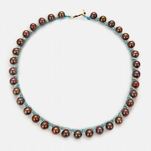 订购10周到｜CHRISTIANA KAFA-root-蓝线 棕色淡水珍珠 项链［希腊设计师］ 商品图1