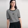 EITIE爱特爱显瘦舒适修身经典条纹时尚短袖针织衫2026春季新款8501214 商品缩略图4