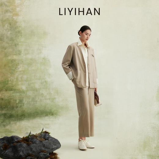 LIYIHAN 2026年春季新款通勤羊毛西装女卡其色通勤套装小众设计感 商品图0
