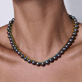 订购10周到｜CHRISTIANA KAFA-echo-灰色淡水珍珠 彩线 项链［希腊设计师］