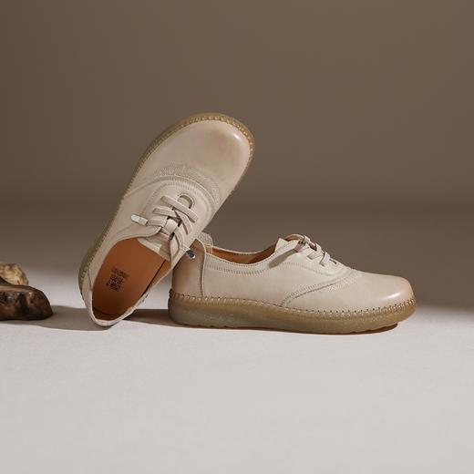 【牛皮革】西村名物2026年春季新款小坡跟舒适百搭系带深口单鞋乐福鞋X26AM17571 商品图4