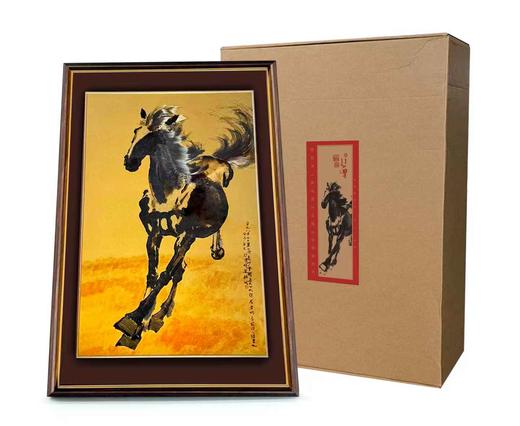 徐悲鸿《奔马图》金雕彩绘金版画0.18g 商品图0