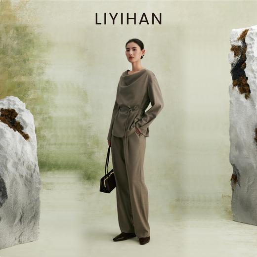 LIYIHAN 2026年春新款通勤衬衫女绿色宽松长袖上衣套装小众设计感 商品图3