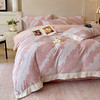 【多样屋专柜】雅鹿 雕花牛奶绒时尚格韵粉四件套200*230cm  商品缩略图7