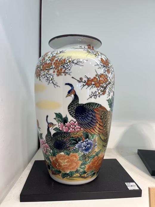 九谷烧10号花瓶牡丹与孔雀（带底座）花瓶花器流行礼30.5cm 商品图3