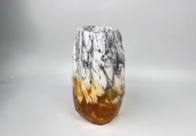 大理石棕色花盆大