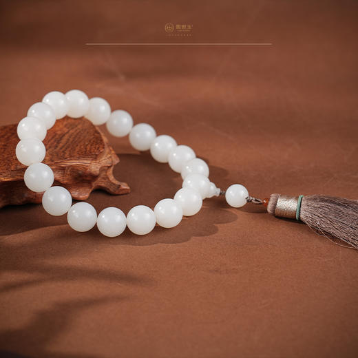 【千岁】羊脂白玉手持捻珠 商品图2