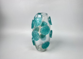 圆点蓝水晶花瓶