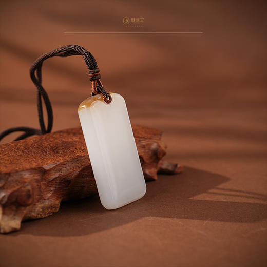 【大象】糖羊脂白玉平安无事牌 商品图2