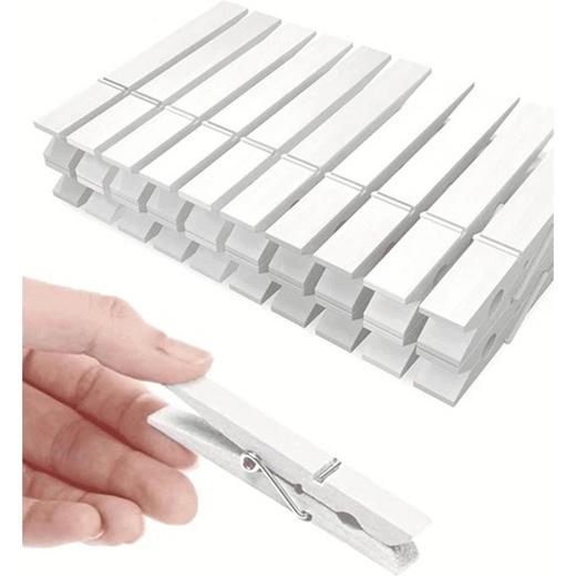 【一包74个】家用DIY小木夹 照片墙相片夹子 小物件用木夹子 白色 商品图0