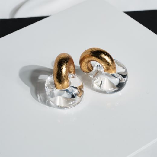 北京仓｜MONIES-Havana-亚克力 金箔 耳夹（无需耳洞）［丹麦设计师］ 商品图0