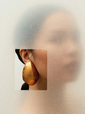 订购8周到｜MONIES-Cira-相思木 金属箔 耳夹（无需耳洞）［丹麦设计师］