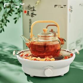 飞图乐（FTLY）月影白电围炉煮茶套装（电陶炉+玻璃壶） LP