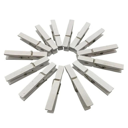 【一包74个】家用DIY小木夹 照片墙相片夹子 小物件用木夹子 白色 商品图5