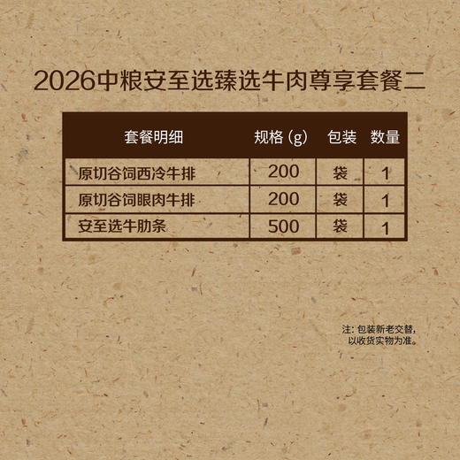 【分仓直发包邮】2026中粮安至选臻选牛肉尊享套餐二（生鲜冻品收到货后请及时放入冰箱储存，如在运输过程中有解冻属正常现象，并不影响品质，请放心食用） 商品图1