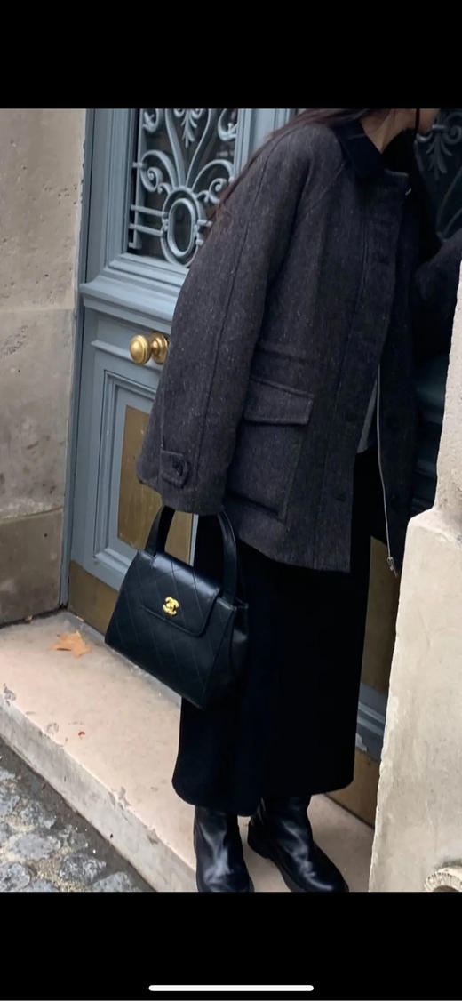 CHANEL vintage 黑金 羊皮 Kelly 手提包 商品图3