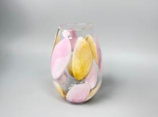 淡彩粉黄玻璃花瓶 商品图0