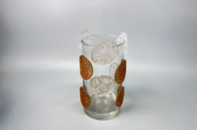 圆点棕水晶花瓶