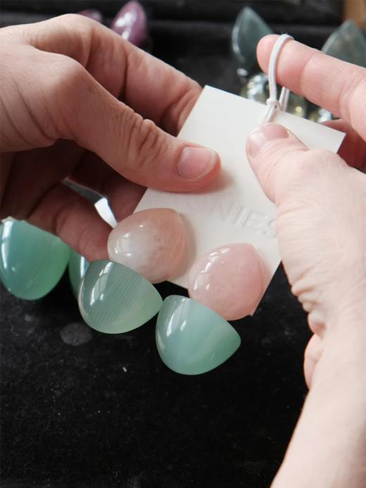 订购8周到｜MONIES-OOAK-方解石 玫瑰石英 耳夹（无需耳洞）［丹麦设计师］ 商品图1