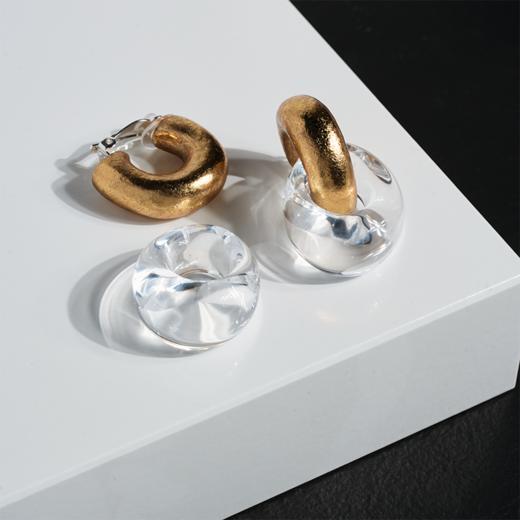 北京仓｜MONIES-Havana-亚克力 金箔 耳夹（无需耳洞）［丹麦设计师］ 商品图2