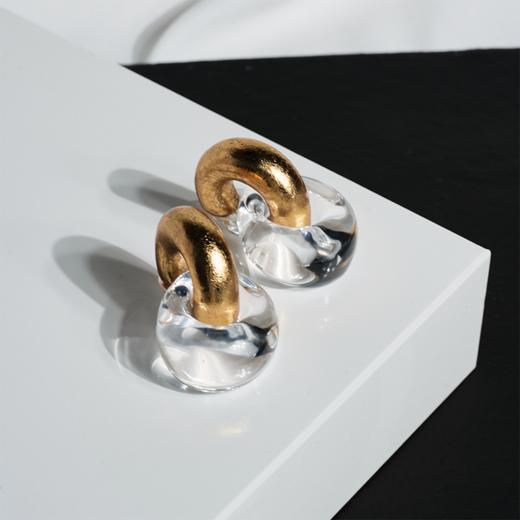 北京仓｜MONIES-Havana-亚克力 金箔 耳夹（无需耳洞）［丹麦设计师］ 商品图1