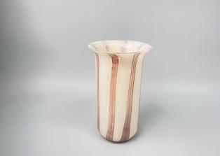 米白粉条纹花瓶大 商品图0